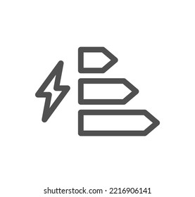 Energy saving icon outline and linear vector.
