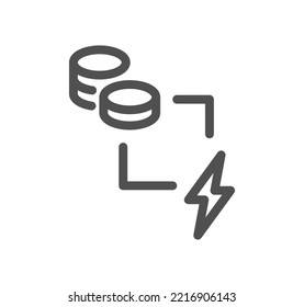 Energy saving icon outline and linear vector.
