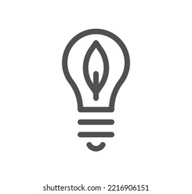 Energy saving icon outline and linear vector.
