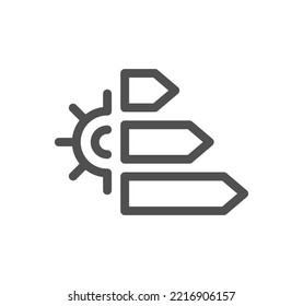 Energy saving icon outline and linear vector.
