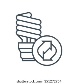 Energy saving icon suitable for info graphics, websites and print media and  interfaces. Line vector icon.