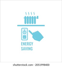 energy saving with icon turn on-off heater