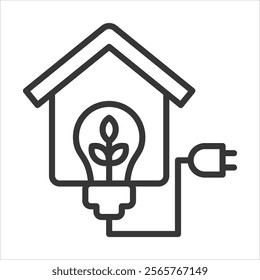 Energy Saving Icon Vector Illustration Outline Style