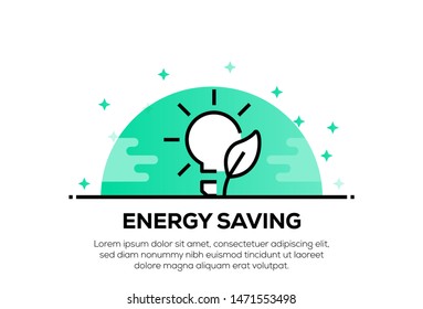 ENERGY SAVING AND ILLUSTRATION ICON CONCEPT