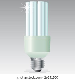 energy saving lamp - electric light bulb - vector