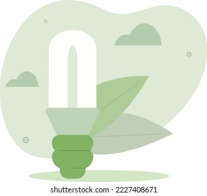 Energy saving lamp .Green energy concept. vector illustration.