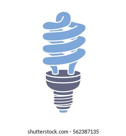 Energy saving lamp icon.