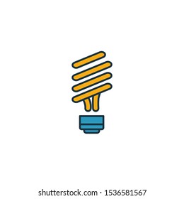 Energy Saving Lamp icon set. Four elements in diferent styles from power and energy icons collection. Creative energy saving lamp icons filled, outline, colored and flat symbols.