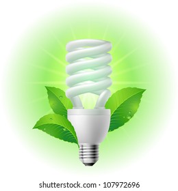 Energy saving lamp. Illustration on white background.