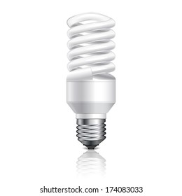 Energy saving lamp isolated on white photo-realistic vector illustration