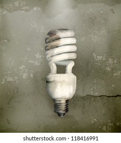 Energy saving lamp, old-style vector