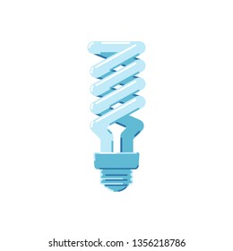 Energy saving lamp on a white background. Bulb. Flat style icon. Vector illustration.