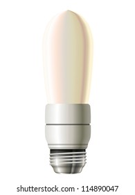 Energy saving lamp, oval shape over white background. Eps10