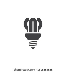 Energy saving lamp vector icon. filled flat sign for mobile concept and web design. Light bulb glyph icon. Symbol, logo illustration. Vector graphics
