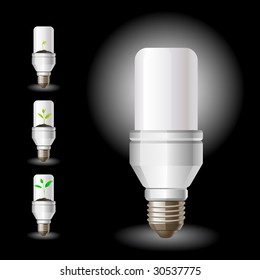Energy saving lamp vector icons set