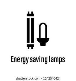 Energy saving lamps icon with description. Element of energy saving icon for mobile concept and web apps. Detailed Energy saving lamps icon can be used for web and mobile