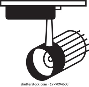 Energy Saving LED Track Light Concept,  Rail Lamp Spotlight Vector Icon Design, Retail Shop Equipment Symbol, Supermarket Fixtures Sign, Grocery Store Supplies Stock Illustration