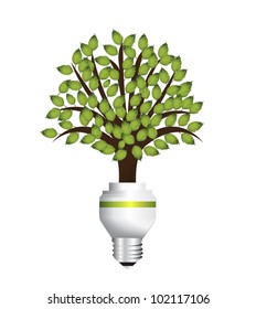 Energy saving light bulb creative vector