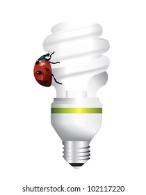 Energy saving light bulb creative vector