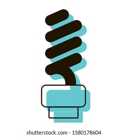 Energy saving light bulb. Eco-friendly. Design element. Vector illustration. Icon with shadow isolated on white background.