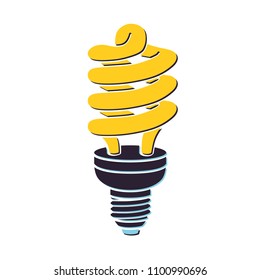 Energy saving light bulb flat vector icon isolated