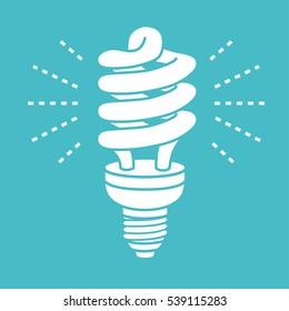 Energy saving light bulb glowing.