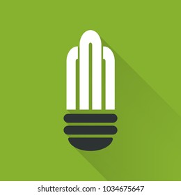 Energy saving light bulb icon. Vector