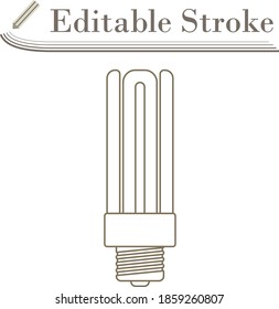 Energy Saving Light Bulb Icon. Editable Stroke Simple Design. Vector Illustration.