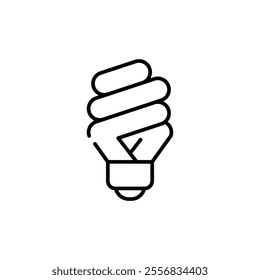 Energy saving light bulb icon. Simple outline style. Lightbulb, led, spiral lamp eco, ecology, power, economy, technology concept. Thin line symbol. Vector illustration isolated.