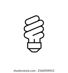 Energy saving light bulb icon. Simple outline style. Lightbulb, led, spiral lamp eco, ecology, power, economy, technology concept. Thin line symbol. Vector illustration isolated.