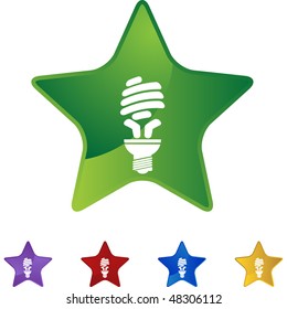 Energy saving light bulb icon web button isolated on a background.