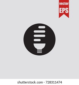 Energy saving light bulb icon in trendy isolated on grey background.Vector illustration.