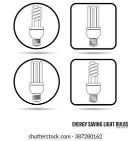 Energy saving light bulb icons. Bulb icons Vector Art, Stock Vector