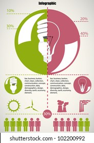 energy saving light bulb in infographic