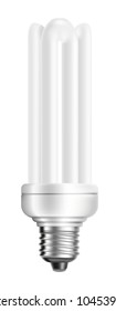 Energy saving light bulb isolated on white background. Vector Illustration. EPS 10.