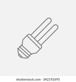 Energy saving light bulb line icon for web, mobile and infographics. Vector dark grey icon isolated on light grey background.