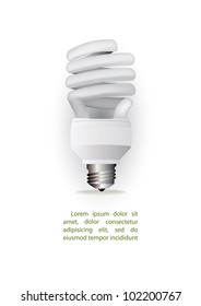lámpara de luz de ahorro de energía en fondo blanco