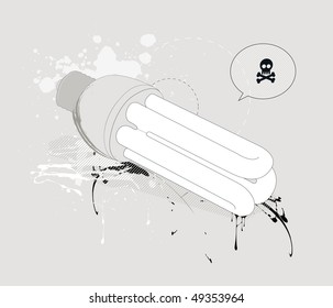 energy saving light bulb painted in the style of graffiti