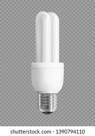 Energy saving light bulb, realistic vector illustration