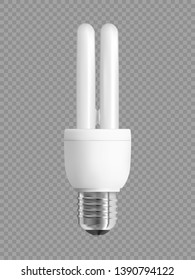 Energy saving light bulb, realistic vector illustration