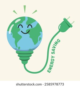Energy saving light bulb sign, Electric saving, Environmental protection, Eco-friendly and Environment day concept.
