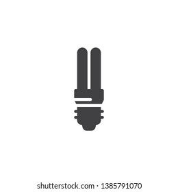 Energy saving light bulb vector icon. filled flat sign for mobile concept and web design. Save energy lamp glyph icon. Symbol, logo illustration. Pixel perfect vector graphics