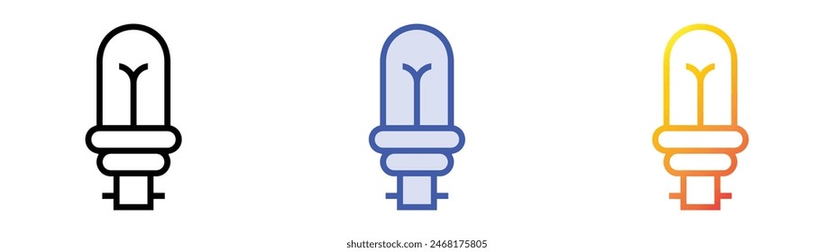 energy saving light icon. Linear, Blue Fill and Gradient Style Design Isolated On White Background