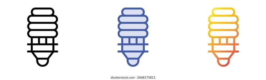 energy saving light icon. Linear, Blue Fill and Gradient Style Design Isolated On White Background