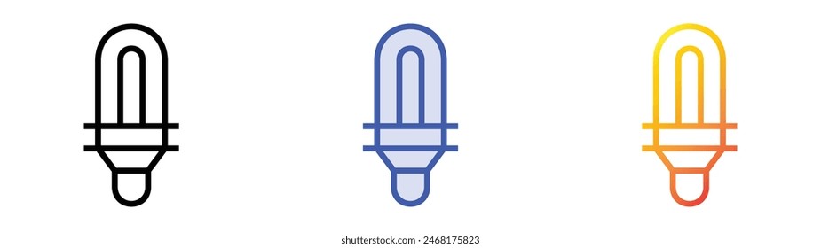 energy saving light icon. Linear, Blue Fill and Gradient Style Design Isolated On White Background