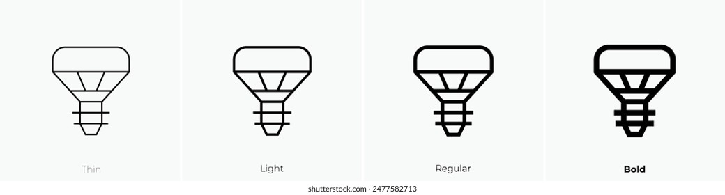energy saving light icon. Thin, Light Regular And Bold style design isolated on white background