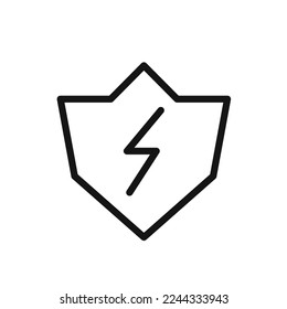 Energy Saving line icon isolated on white background. Black flat thin icon on modern outline style. Linear symbol and editable stroke. Simple and pixel perfect stroke vector illustration. 
