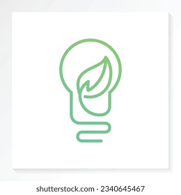 Energy saving logo icon with green leaf. Symbol of life efficiency.