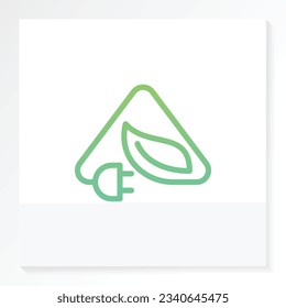 Energy saving logo icon with green leaf. Symbol of life efficiency.