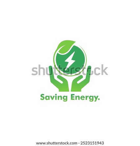 Energy saving logo vector. symbol of caring for the environment and nature by saving electrical energy.